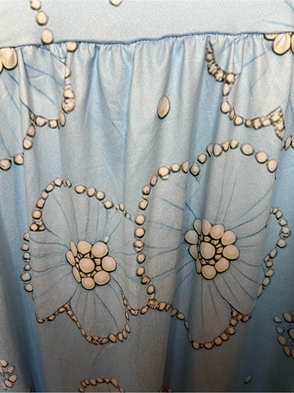 Light Blue Floral Embellished V-Neck Women’s Dress XL - Picture 7 of 8